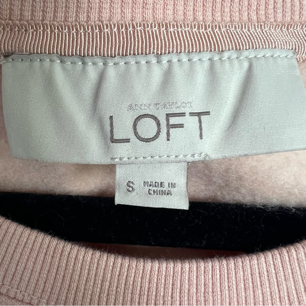 LOFT Starburst Jeweled Embellished Sweatshirt Blush Pink Size S Cotton Blend - Picture 7 of 9